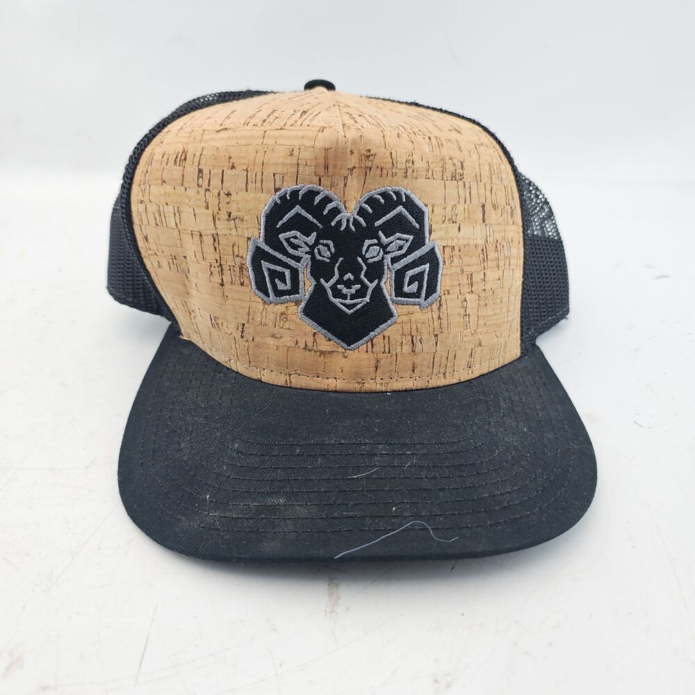 Autocap Rams Baseball Hat Mesh Snapback Black
